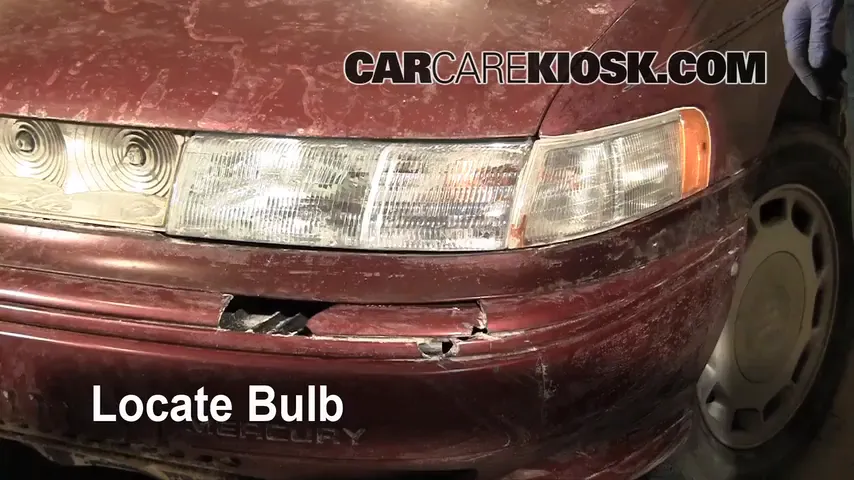 1993 Mercury Sable GS 3.8L V6 Sedan Éclairage Feux de croisement (remplacer l'ampoule)